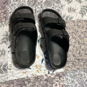 Black Double Strap Sandals
